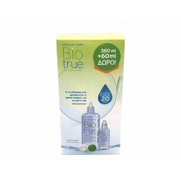 Υγρό Φακών Επαφής BioTrue 360ml + 60ml Δώρο
